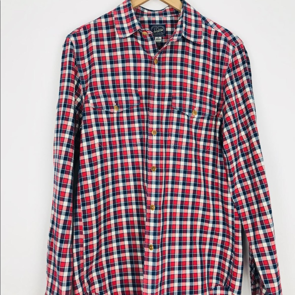 J Crew Fannel Shirt Longsleeve Button Up Plaid Men